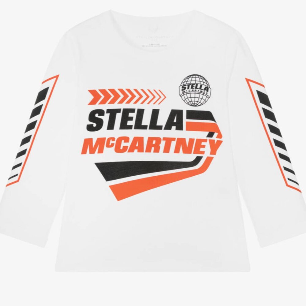 NWT Stella McCartney Kids Formula 1 Motorcross Print Long Sleeve T-Shirt